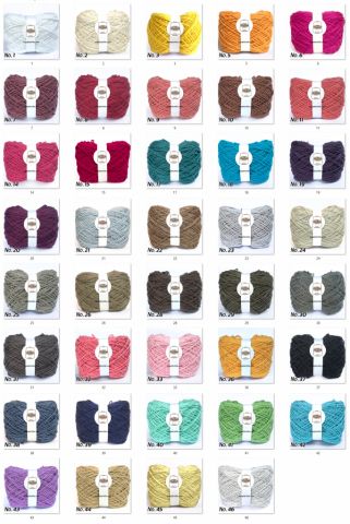 ชาร์ตสีไหมคอตตอน4plyถักกระเป๋า