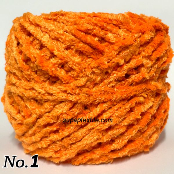 ไหมกำมะหยี่ NO.1 ส้ม เส้นนุ่ม ขนาดเส้น 5 mm. เส้นใยสังเคราะห์ 100% ขนาดของเส้นไหม : สำหรับของล็อตนี้มีขนาด 2mm. 3mm. 4mm. 5mm.
